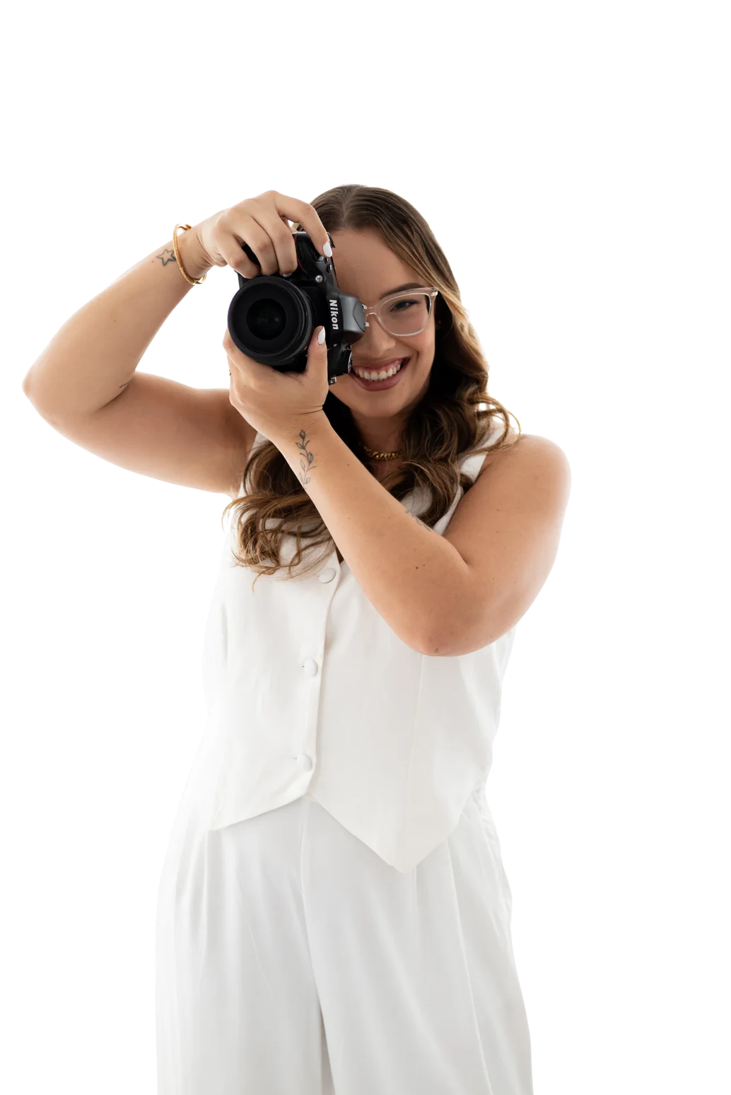 Carol Aguiar a fotografar